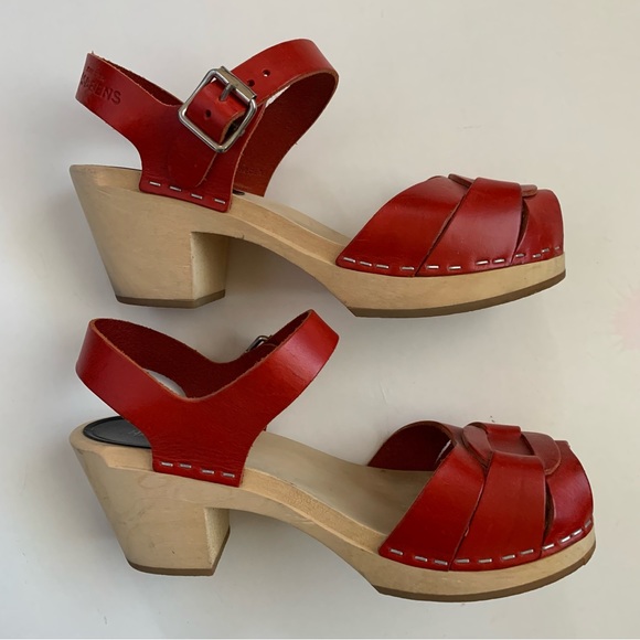 SWEDISH HASBEENS Peep Toe Low Clog Sandal Size 35 - Picture 14 of 15